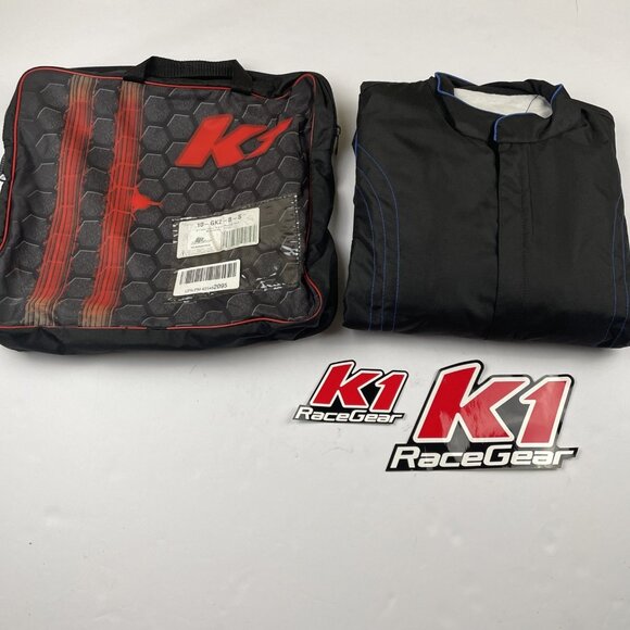 K1 Kart Racing Suit Men’s S GK2 Level 2 Black Blue Performance - Picture 1 of 4